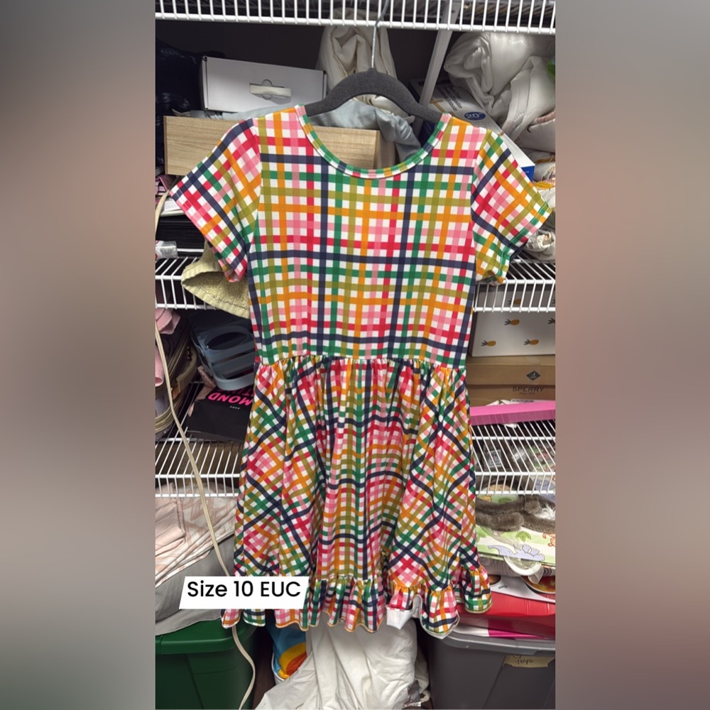 Colorful Plaid Kids Dress